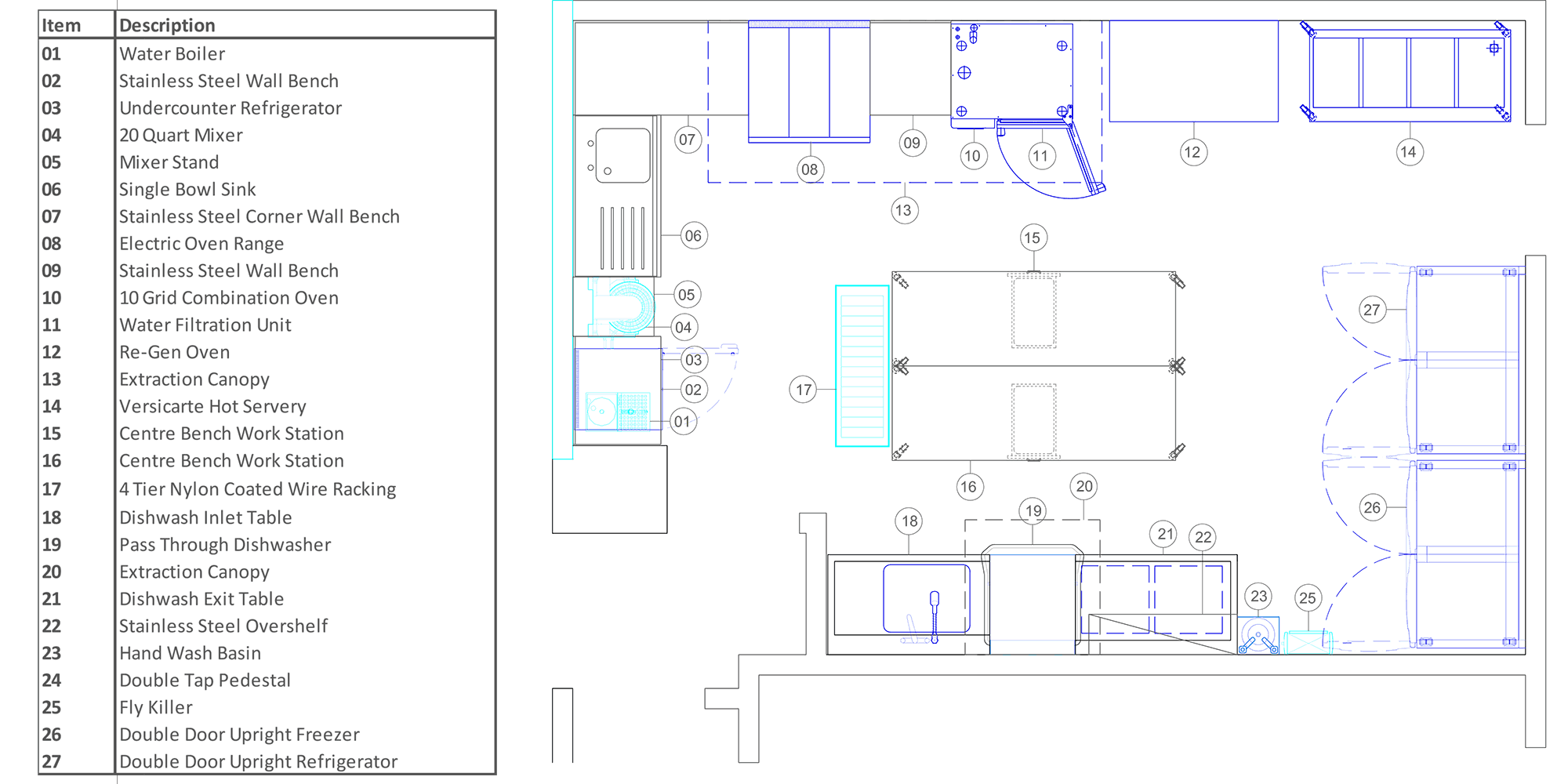  Commercial  Kitchen  Design Catering CAD  Project Management